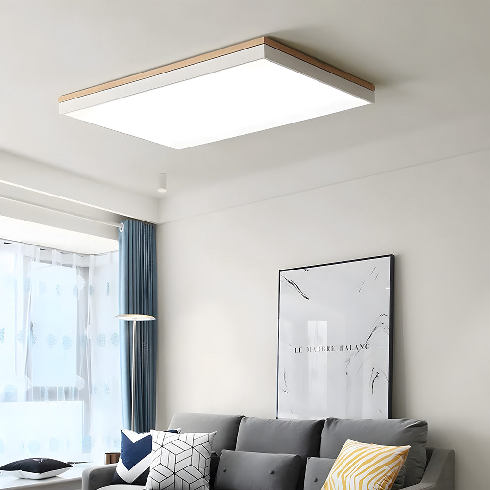 Modern Wooden Dimmable Flush Mount LED Ceiling Lights for Living Room Hallway