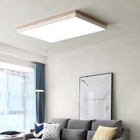 Modern Wooden Dimmable Flush Mount LED Ceiling Lights for Living Room Hallway