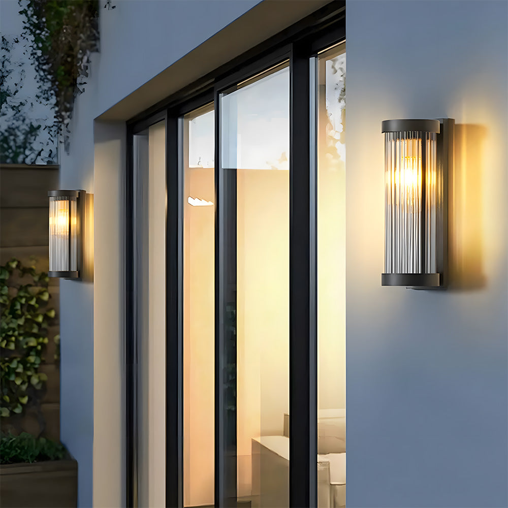 Cylindrical Glass Outdoor Wall Lights for Outdoor