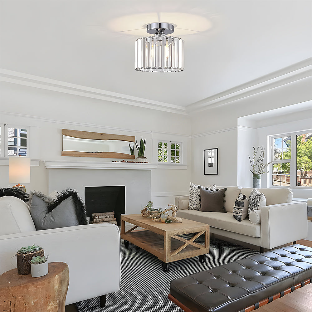 Crystal Semi Flush Mount Ceiling Lights for Living Room