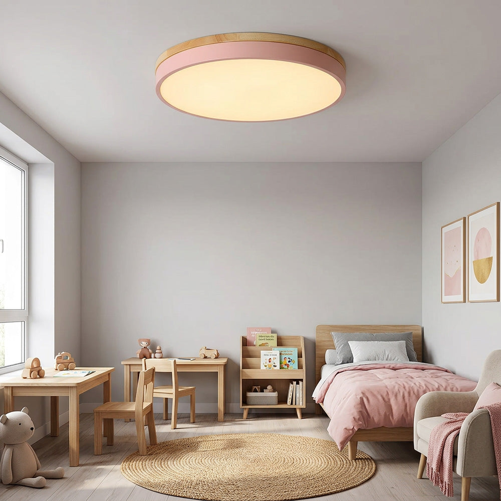 Aria Wood Flush Mount Ceiling Lamp