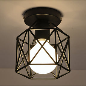 Industrial Iron Art Black Hallway Ceiling Light