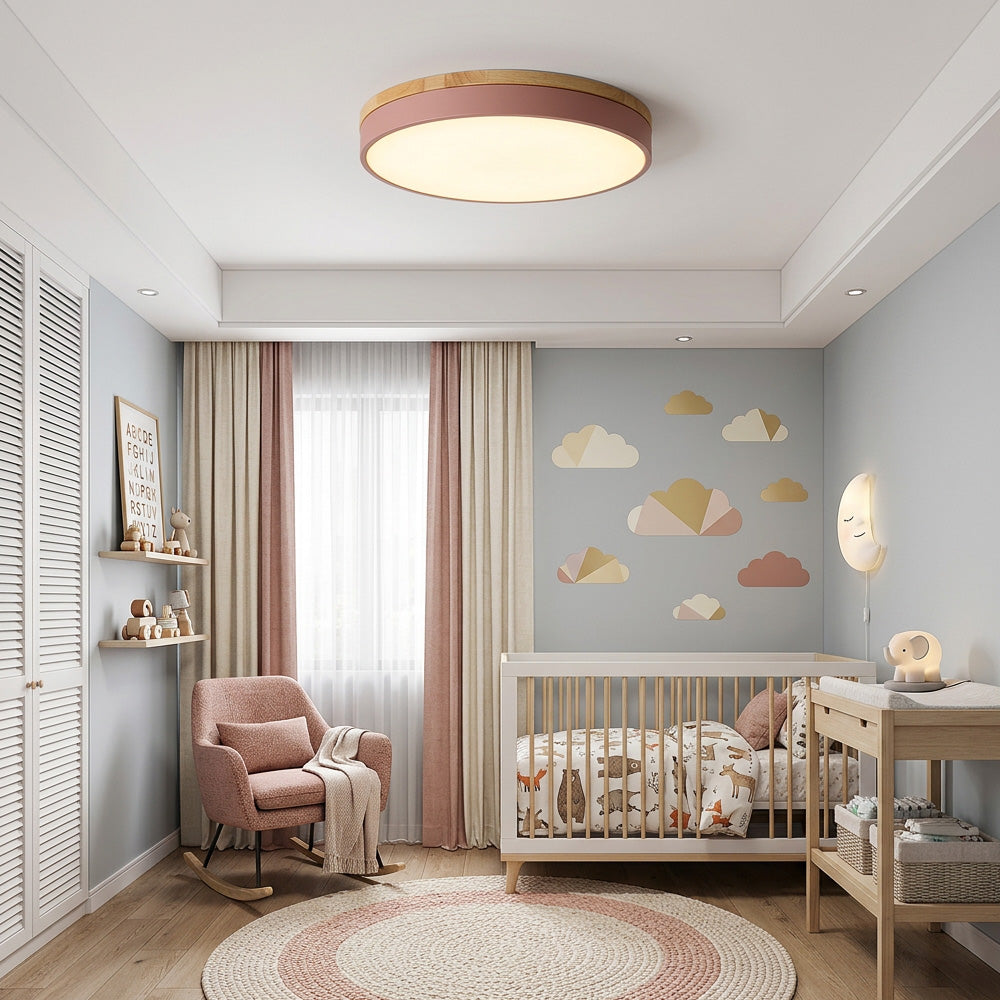 Aria Wood Flush Mount Ceiling Lamp