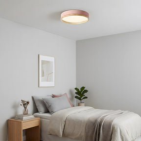 Contemporary Round Flush Mount Wooden Acrylic LED Ceiling Lights for Dining Room