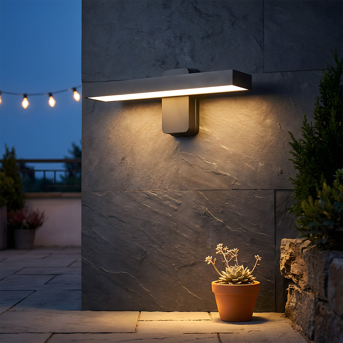 Stylish LED IP65 Motion Sensor Aluminium Porch Wall Lights