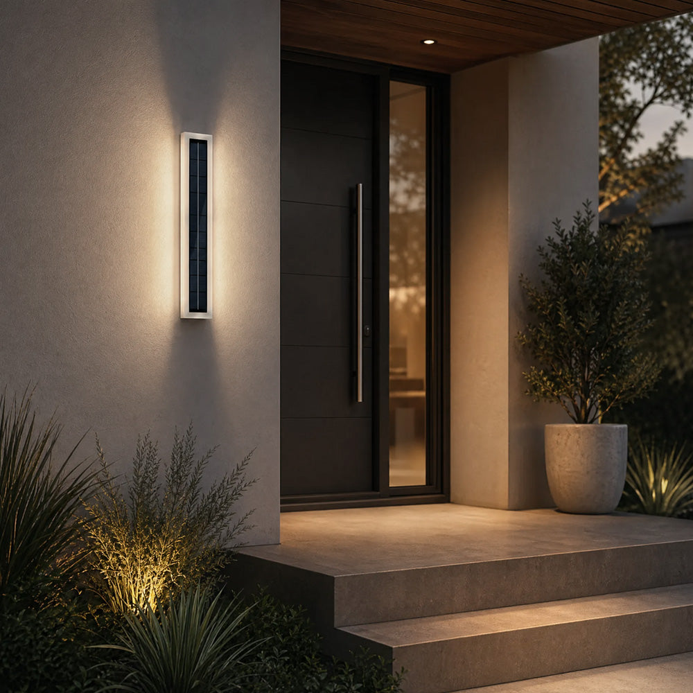 IP65 Solar Outdoor Wall Lights Exterior Garden Courtyard Villa Front Door Lighting, Dusk-to-Dawn