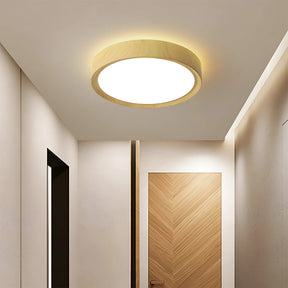 Modern Minimalist Round Wood Colour Iron LED Ceiling Lights