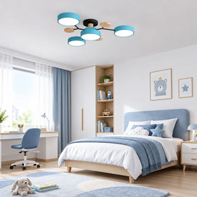 Nordic Wood Flush Mount Ceiling Light for Bedroom