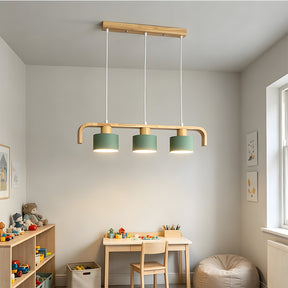 Modern Iron Wooden Pendant Lights for Kitchen Island Dining Room