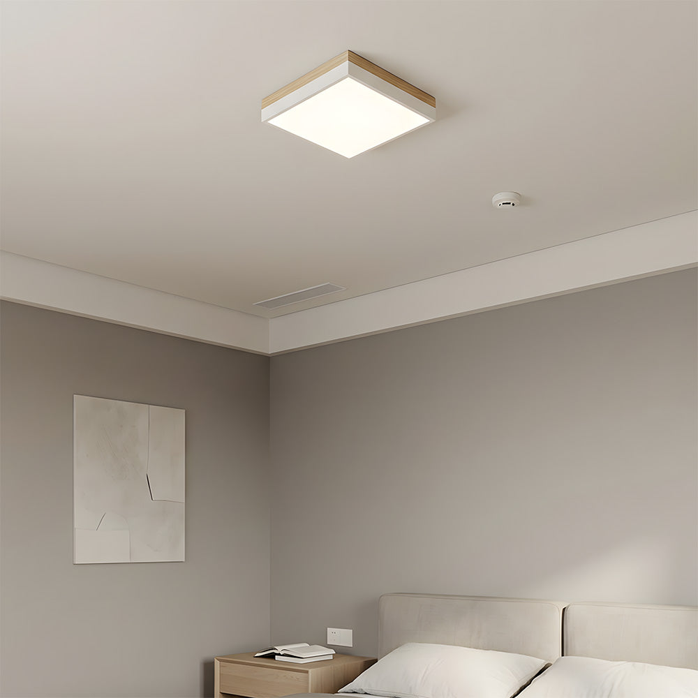 Modern Wooden Dimmable Flush Mount LED Ceiling Lights for Living Room Hallway