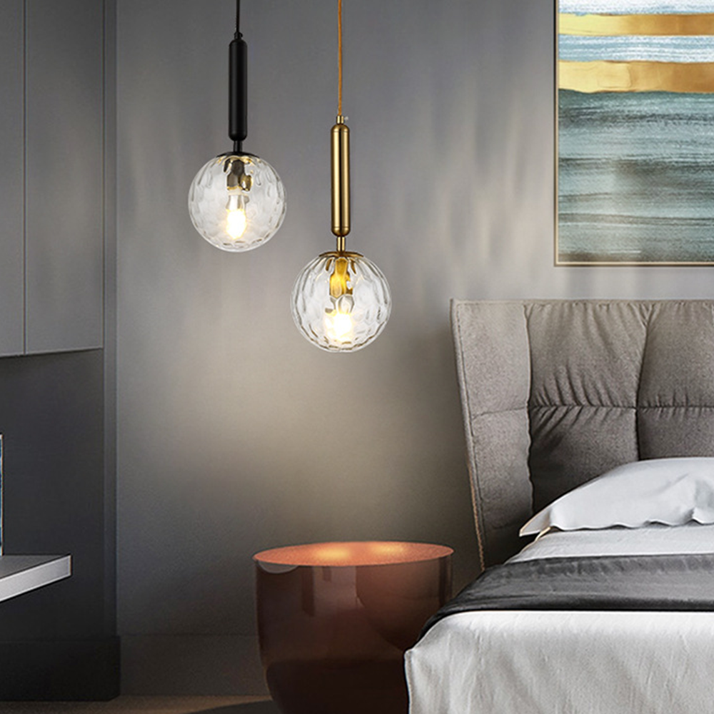 Nordic Simple Glass Bedside Pendant Light