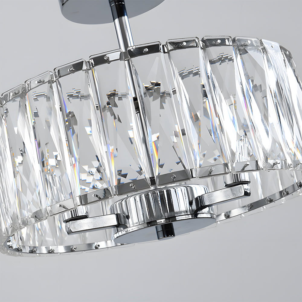 Crystal Semi Flush Mount Ceiling Light Fixture