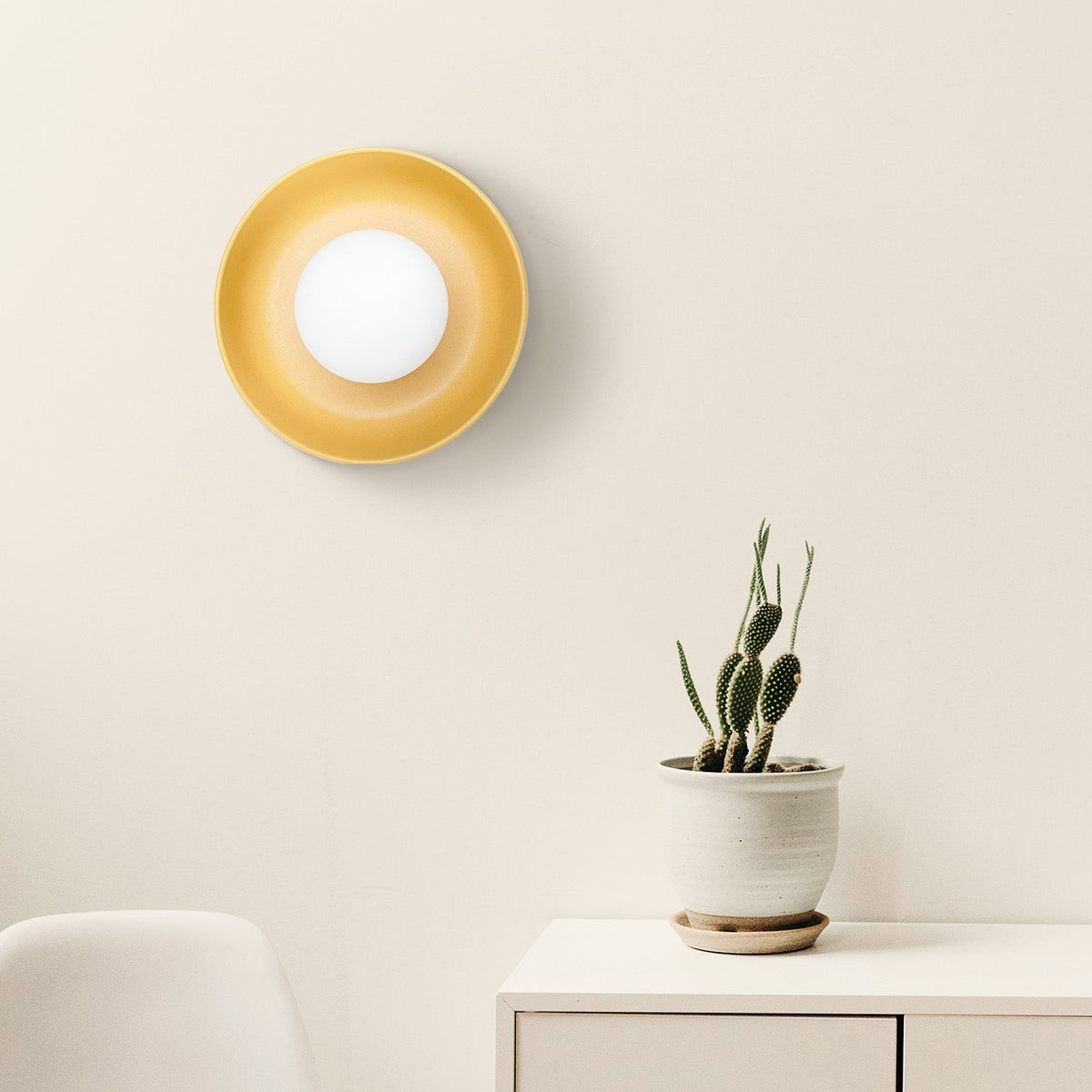 Minimalist Ceramic Stained Yellow Wall Light