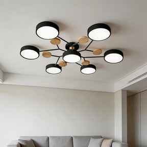 Contemporary Modern Round Black Semi Flush Ceiling Lights