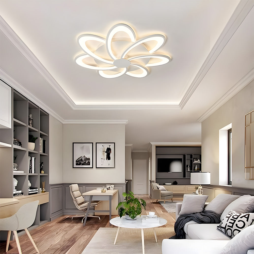 Modern Design Flower Shape White Bedroom Ceiling Light