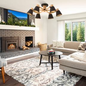 Wooden Close to Ceiling Lamps for Living Room