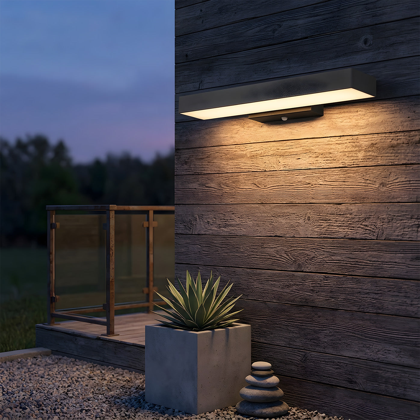 Modern IP54 Waterproof Linear PIR Motion Sensor LED Outdoor Wall Lights for Patio