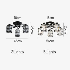 Modern Crystal Ceiling Light Chandeliers, Semi Flush Ceiling Lights for Hallway Living Room