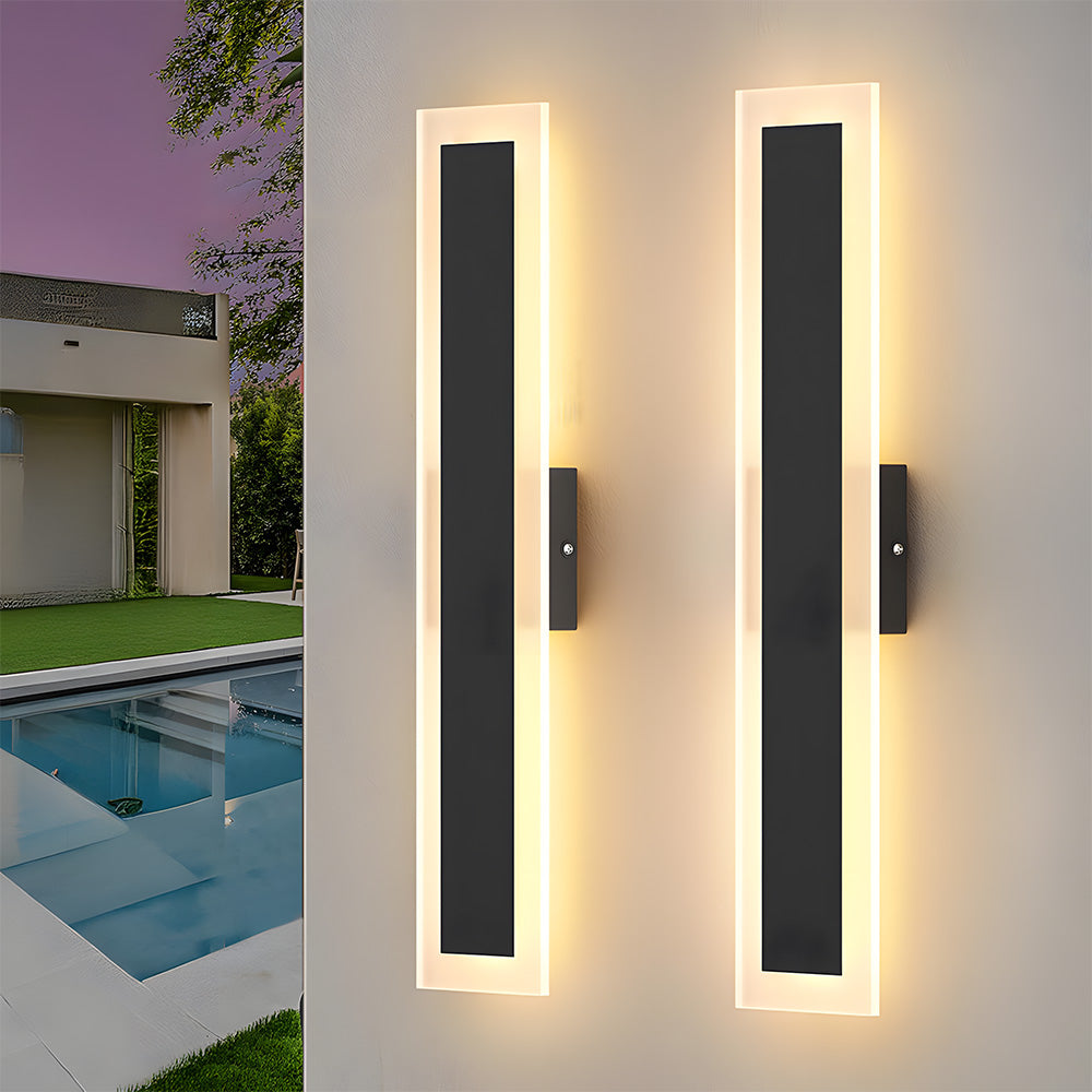 IP65 Linear Vertical Black Hardware Acrylic LED Wall Lights for Hallway