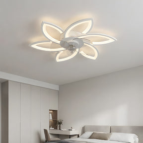 Modern Low Profile Flush Ceiling Fan with Lights, Dimmable, 6-Speed
