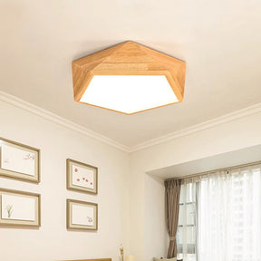 Rustic Dimmable Wood LED Ceiling Lights For Bedroom