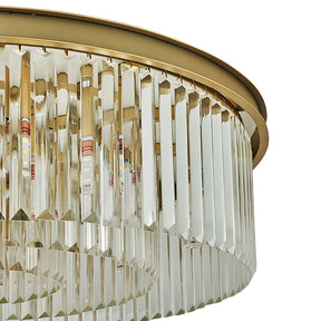 Modern Round Crystal Flush Mount Ceiling Light for Bedroom
