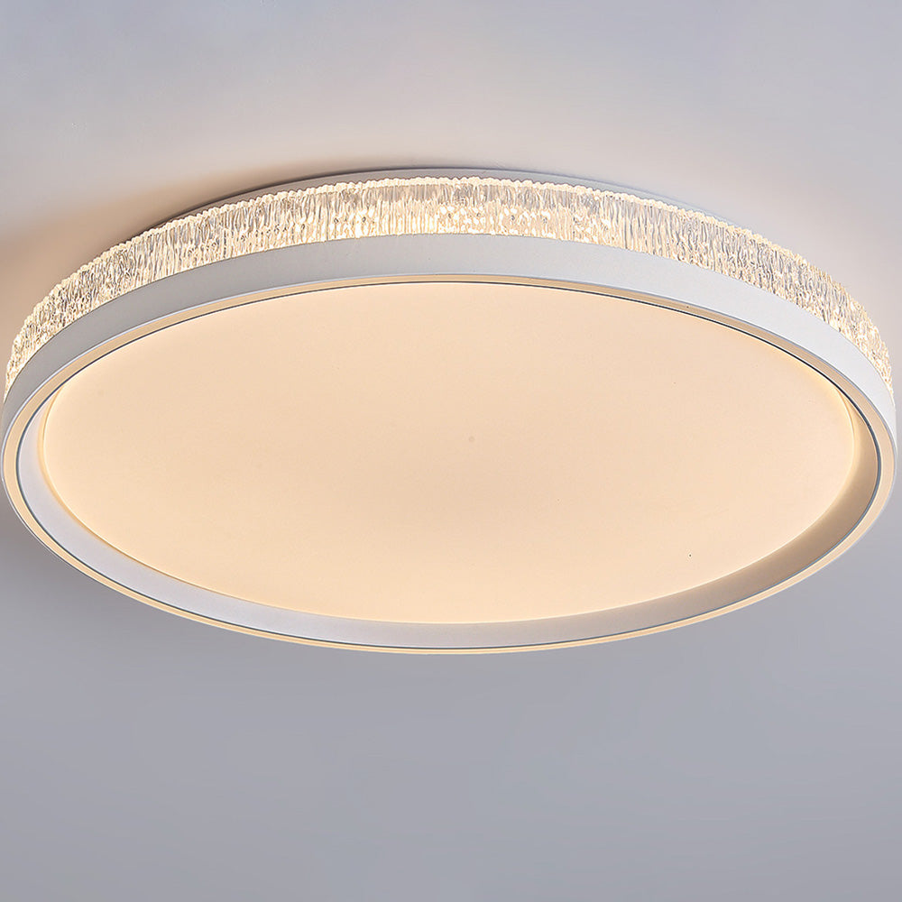 Modern Luxury Crushed Crystal Halo LED Flush Ceiling Lights for Bedroom