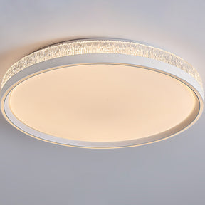Modern Luxury Crushed Crystal Halo LED Flush Ceiling Lights for Bedroom