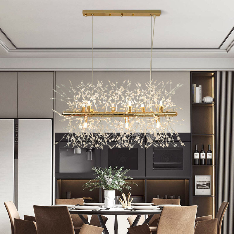 Nordic Luxury Crystal Dining Pendant Light for Kitchen Island