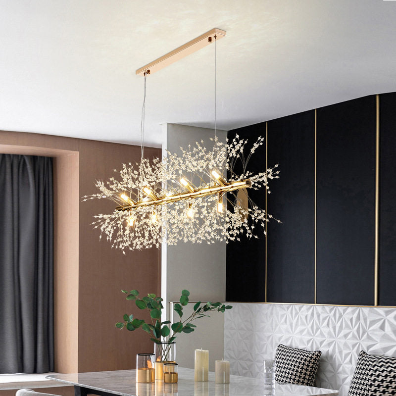 Nordic Luxury Crystal Dining Pendant Light for Kitchen Island