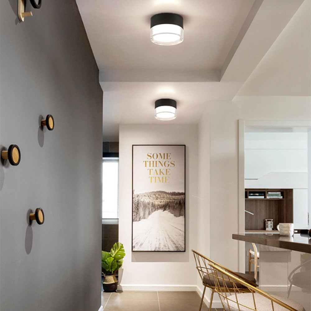 Compact Black and White Hallway LED Ceiling Downlights