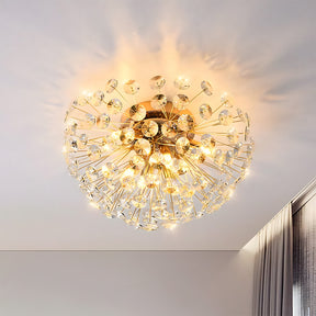 Elegant Gold Flush Mount Crystal Ceiling Lights for Living Room