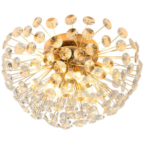 Elegant Gold Flush Mount Crystal Ceiling Lights for Living Room
