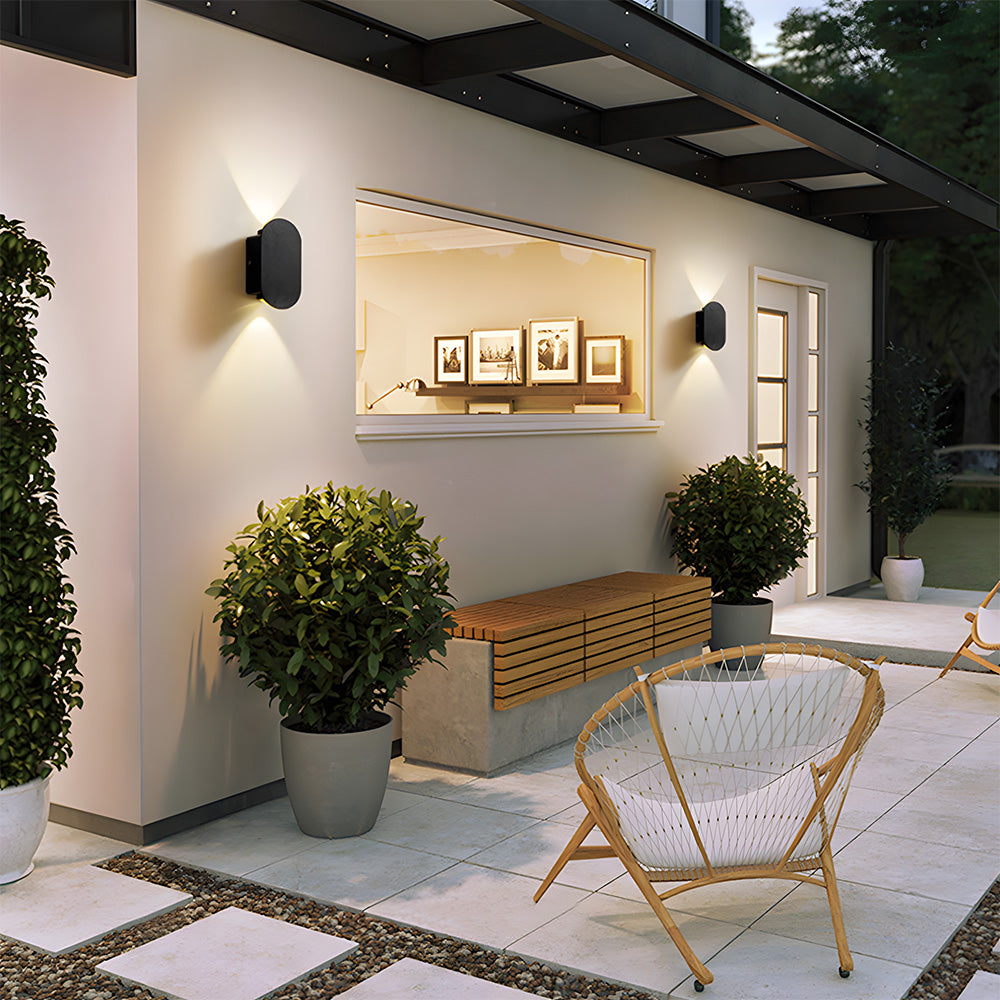 Modern Circular Aluminium LED Outdoor Wall Lights for Garage