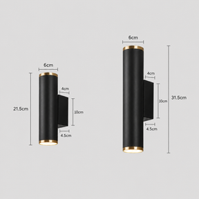Set of 2 IP54 Waterproof Up and Down Outdoor Wall Lights for Patio Garden