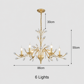Modern Floral and Clear Glass Leaf Crystal Pendant Lights for Kitchen Island