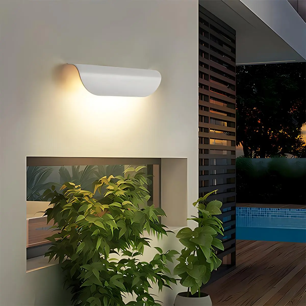 Minimalist Arc LED Waterproof Outdoor Wall Lamp for Gate, Garden & Patio
