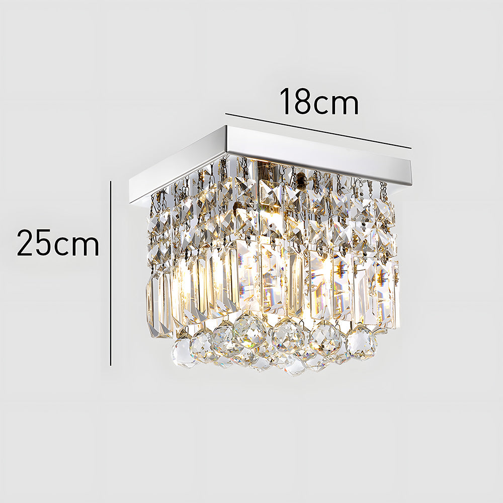 Modern Crystal Small Flush Mount Hallway Ceiling Lamp