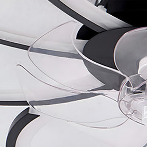 Modern Low Profile Flush Ceiling Fan with Lights, Dimmable, 6-Speed