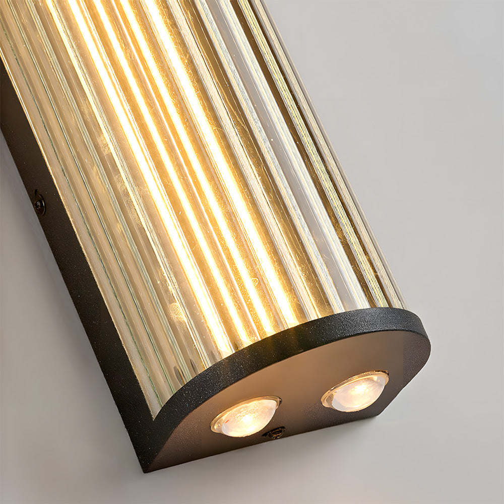 Modern Vertical Glass Stainless Steel Outdoor Wall Lights for Patio Garden
