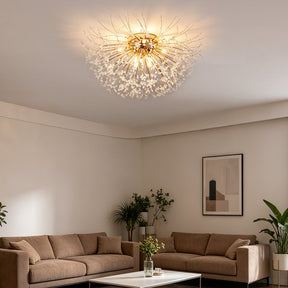 Crystal Flush Mount Chandelier Ceiling Light for Bedrooms, Kitchens, Islands, Corridor