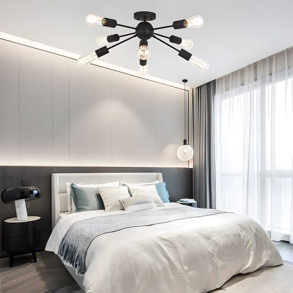 Semi Flush Sputnik Matte Ceiling Light for Dining Room Kitchen