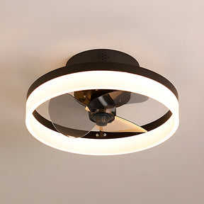 Modern Low Profile Ceiling Fan with Light 6 Speeds Reversible DC Motor Fan Light