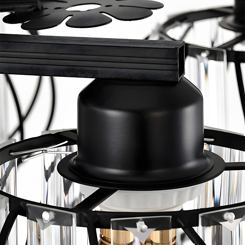 Crystal Black Semi Flush Ceiling Lights For Living Room