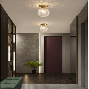 Contemporary Clear Glass Hallway Ceiling Light