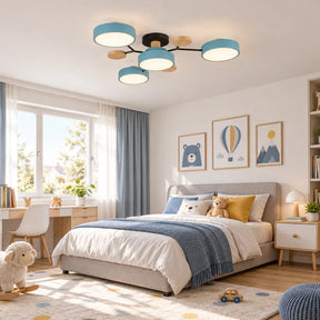 Nordic Wood Flush Mount Ceiling Light for Bedroom