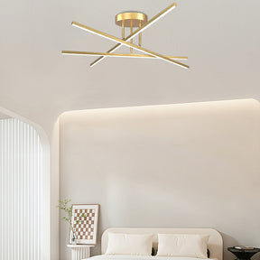 Industrial Minimalist Living Room Semi Flush LED Ceiling Light