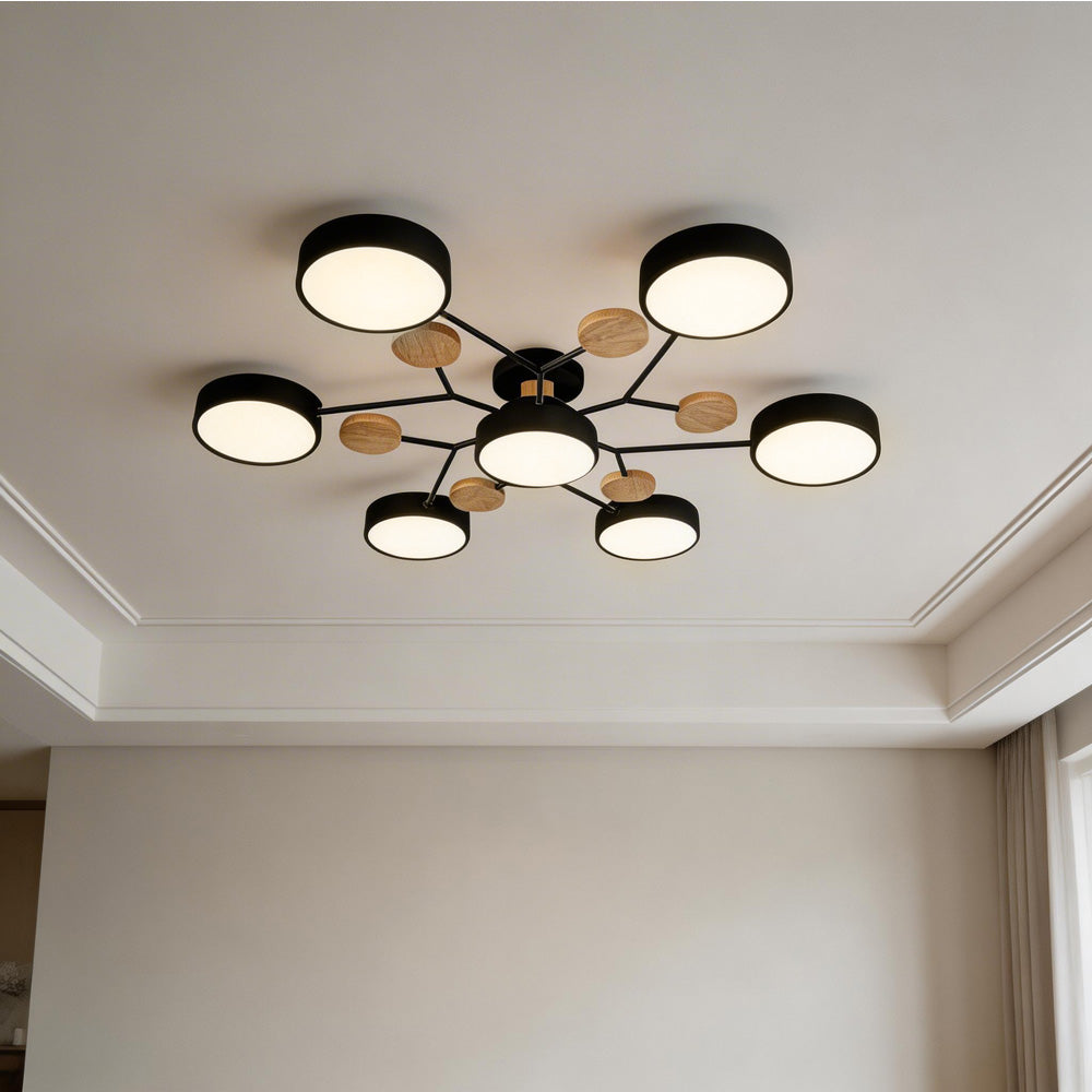 Contemporary Modern Round Black Flush Ceiling Lights