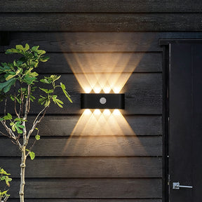 IP65 Modern Up and Down LED PIR Outdoor Wall Light