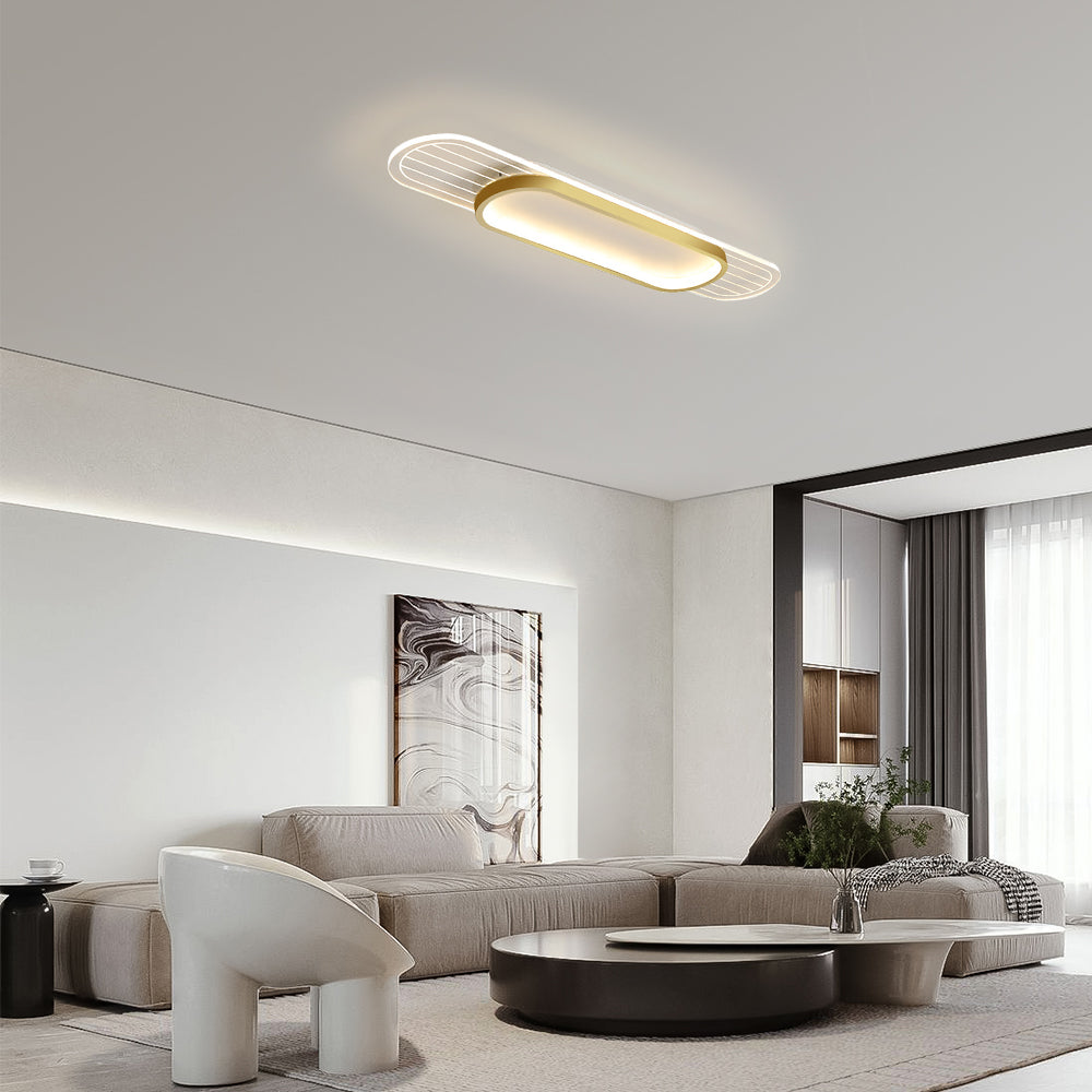 Contemporary Iron Living Room Flush Mount LED Ceiling Light